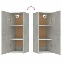 vidaXL Wandschrank Betongrau 34,5x34x90 cm Holzwerkstoff