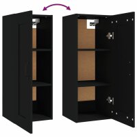 vidaXL H&auml;ngeschrank Schwarz 35x34x90 cm Holzwerkstoff