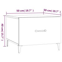 vidaXL Couchtisch mit Metallbeinen Schwarz 50x50x40 cm