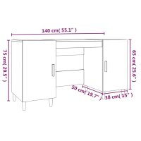 vidaXL Schreibtisch Schwarz 140x50x75 cm Holzwerkstoff