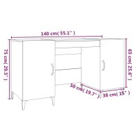 vidaXL Schreibtisch Wei&szlig; 140x50x75 cm Holzwerkstoff