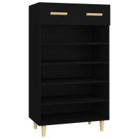 vidaXL Schuhschrank Schwarz 60x35x105 cm Holzwerkstoff