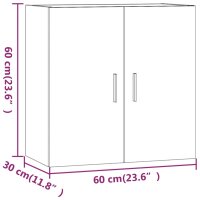 vidaXL Wandschrank Betongrau 60x30x60 cm Holzwerkstoff