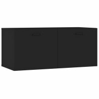 vidaXL Wandschrank Schwarz 80x35x36,5 cm Holzwerkstoff