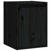 vidaXL Wandschrank Schwarz 30x30x40 cm Massivholz Kiefer