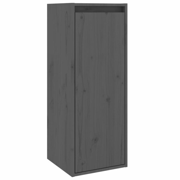 vidaXL Wandschrank Grau 30x30x80 cm Massivholz Kiefer