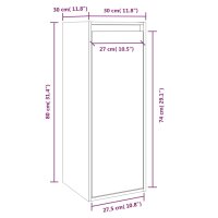 vidaXL Wandschrank Grau 30x30x80 cm Massivholz Kiefer