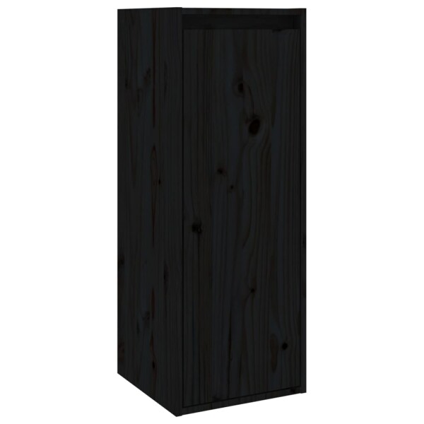 vidaXL Wandschrank Schwarz 30x30x80 cm Massivholz Kiefer