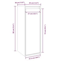 vidaXL Wandschrank Schwarz 30x30x80 cm Massivholz Kiefer