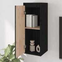 vidaXL Wandschrank Schwarz 30x30x80 cm Massivholz Kiefer