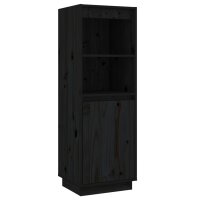 vidaXL Highboard Schwarz 37x34x110 cm Massivholz Kiefer