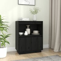 vidaXL Sideboard Schwarz 60x34x75 cm Massivholz Kiefer