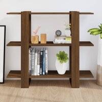 vidaXL B&uuml;cherregal/Raumteiler Braun Eichen-Optik 100&times;30&times;87 cm