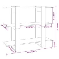 vidaXL B&uuml;cherregal/Raumteiler Braun Eichen-Optik 100&times;30&times;87 cm