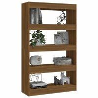 vidaXL Bücherregal/Raumteiler Braun Eiche 80x30x135 cm Holzwerkstoff