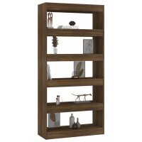 vidaXL Bücherregal/Raumteiler Braun Eiche 80x30x166 cm Holzwerkstoff
