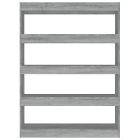 vidaXL Bücherregal/Raumteiler Grau Sonoma 100×30×135 cm