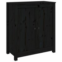 vidaXL Sideboard Schwarz 70x35x80 cm Massivholz Kiefer