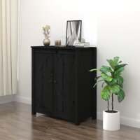 vidaXL Sideboard Schwarz 70x35x80 cm Massivholz Kiefer