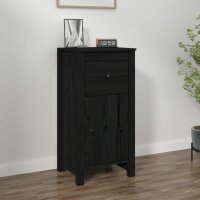 vidaXL Sideboard Schwarz 40x35x80 cm Massivholz Kiefer