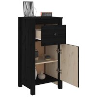 vidaXL Sideboards 2 Stk. Schwarz 40x35x80 cm Massivholz Kiefer