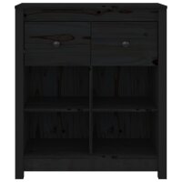 vidaXL Sideboard Schwarz 70x35x80 cm Massivholz Kiefer