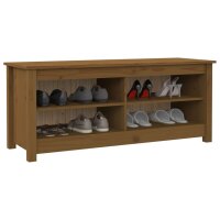 vidaXL Schuhbank Honigbraun 110x38x45,5 cm Massivholz Kiefer