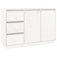 vidaXL Sideboard Wei&szlig; 111x34x75 cm Massivholz Kiefer