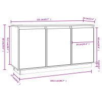 vidaXL Sideboard 111x34x60 cm Massivholz Kiefer