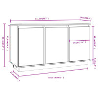 vidaXL Sideboard Wei&szlig; 111x34x60 cm Massivholz Kiefer