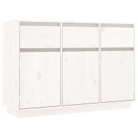 vidaXL Sideboard Weiß 110x34x75 cm Massivholz Kiefer