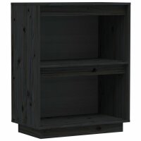 vidaXL Beistellschrank Schwarz 60x34x75 cm Massivholz Kiefer