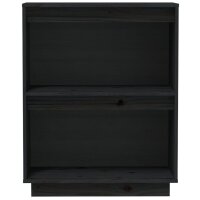 vidaXL Beistellschrank Schwarz 60x34x75 cm Massivholz Kiefer