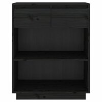 vidaXL Beistellschrank Schwarz 60x34x75 cm Massivholz Kiefer