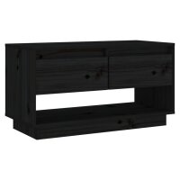vidaXL TV-Schrank Schwarz 74x34x40 cm Massivholz Kiefer