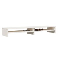 vidaXL Monitorständer Weiß 100x24x13 cm Massivholz Kiefer