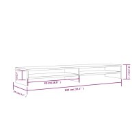 vidaXL Monitorständer Weiß 100x24x13 cm Massivholz Kiefer