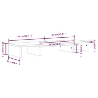 vidaXL Monitorst&auml;nder Schwarz 80x24x10,5 cm Massivholz Kiefer