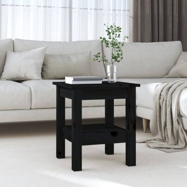 vidaXL Couchtisch Schwarz 35x35x40 cm Massivholz Kiefer