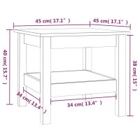 vidaXL Couchtisch 45x45x40 cm Massivholz Kiefer