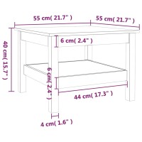 vidaXL Couchtisch Honigbraun 55x55x40 cm Massivholz Kiefer