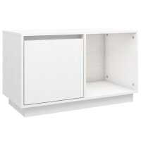 vidaXL TV-Schrank Wei&szlig; 74x35x44 cm Massivholz Kiefer