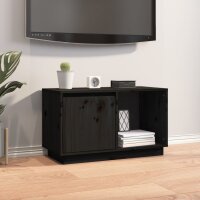 vidaXL TV-Schrank Schwarz 74x35x44 cm Massivholz Kiefer