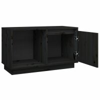 vidaXL TV-Schrank Schwarz 74x35x44 cm Massivholz Kiefer