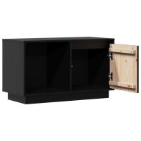 vidaXL TV-Schrank Schwarz 74x35x44 cm Massivholz Kiefer