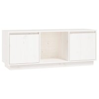 vidaXL TV-Schrank Wei&szlig; 110,5x35x44 cm Massivholz Kiefer