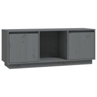 vidaXL TV-Schrank Grau 110,5x35x44 cm Massivholz Kiefer