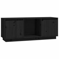 vidaXL TV-Schrank Schwarz 110,5x35x44 cm Massivholz Kiefer