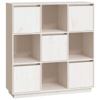 vidaXL Highboard Weiß 110,5x35x117 cm Massivholz...