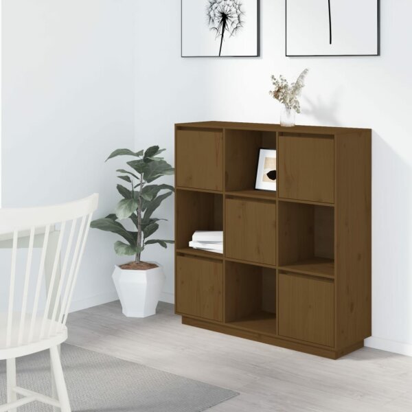 vidaXL Highboard Honigbraun 110,5x35x117 cm Massivholz Kiefer